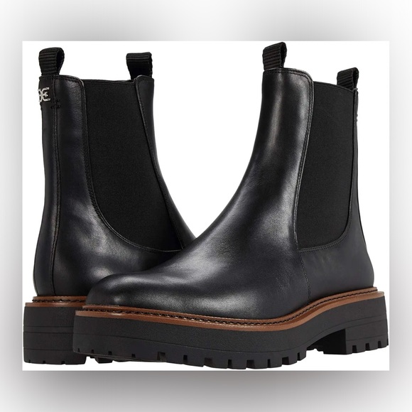 Sam Edelman Laguna Black Leather Weatherproof Chelsea Boot 7.5 - Picture 9 of 13